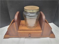 Vintage Jar & Wood Storage Shelf