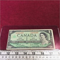 1967 Canadian $1 Banknote Paper Money Bill