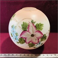Antique Painted Glass Light Shade (11" x 10")