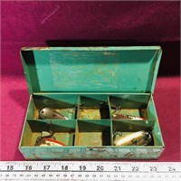 Metal Fishing Lure Box With Assorted Lures