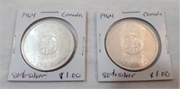 Canadian 1964 80% Silver $1's.