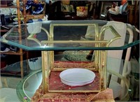 Mid- Century Modern Brass & Glass Coffee Table