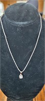 .925 Italy Silver Necklace w/ CZ Pendent