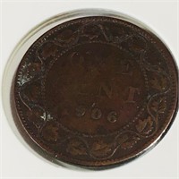 1906 Canadian One Cent Coin
