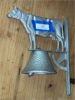 Metal Dinner Bell w/Cow