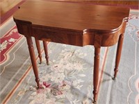 Antique Gate Leg Gaming Table Trimmed in Burl
