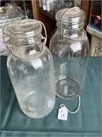 Pair of Vintage Glass Jars