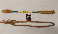 Native American Drum Stick and Leather Rope