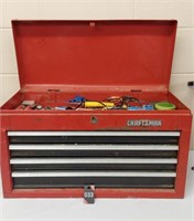 Craftsman 4 drawer toolbox with assorted tools