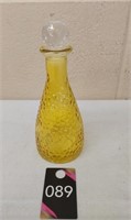 Vintage Yellow Glass Decanter Carafe