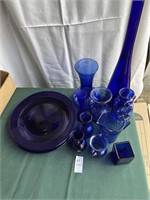 Large Lot of Blue Glass