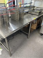 SS TABLE WITH SMALL FOOD WARMER