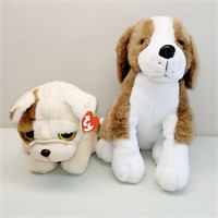 2 Puppy Dog Plush Toys - TY Houghie & Sugar Loaf