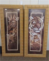 Ruane Manning Tiger/cub and Giraffe/calf Prints
