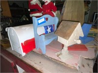 Mailbox & 3 Other Wooden Items
