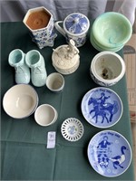 Large Lot of Blue and White