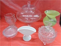 MILK GLASS, GREEN GLASS AND MORE