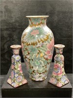 Toyo Vase and Candle Sticks