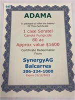 Soratel Canola Fungicide, 1 Case Certificate