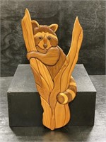 Jack Miller Carved Raccoon Wall Hanging