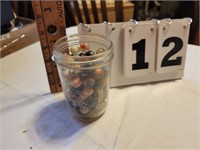Ball Jar of Antique Marbles