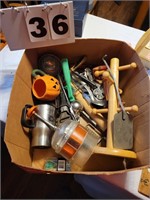 Box of Kitchen Utensils including Cookie Press