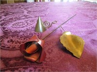 Metal Rose and Candle Snuffer
