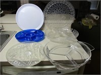 Six Plastic Round Serving Trays