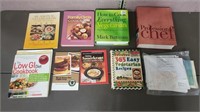 Assortment of Cookbooks and Recipes.