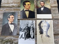 Vintage President Abe Lincoln portrait postcards