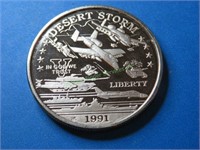1991 HTF Desert Storm 1 oz. Silver Round