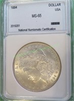 1884 MS 65 NNC Morgan Dollar - $260 CPG