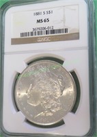 1881 s MS 65 NGC Morgan Dollar - $214 CPG