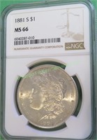1881 s MS 66 NGC Morgan Dollar - $390 CPG
