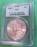 1880 s MS 64 PCGS Morgan Dollar - $116 CPG