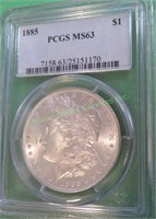 1885 MS 63 PCGS Morgan Dollar - $96 CPG