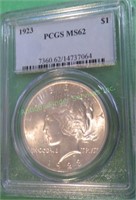 1923 MS 62 PCGS Peace Dollar - $51 CPG