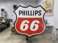 Phillips 66 DS Porc Sign w/ Cast Sign Frame
