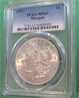 1921 MS 63 PCGS Morgan Dollar