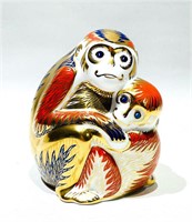 Royal Crown Derby Monkey and Baby Paperweight