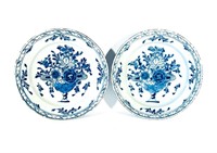 Two Delft  Blue and White Chargers