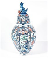 18th Century Delft Polychrome Jar with Lid
