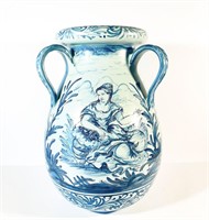 Large Delft Blue and White Jar with Handles