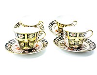 Four Royal Crown Derby Cup and Saucers