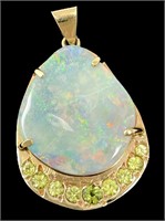 Opal and Yellow Sapphire Pendant