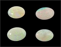 Four Cabochon Cut Natural Crystal Opals