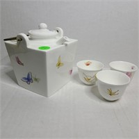Beautiful Hand Painted Asianera Unique Tea Pot Set