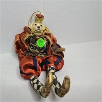 Hand Painted Dog Jester Ornament Well Made- note