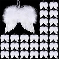 Mini White Angel Wing Ornament
