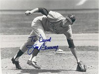 Autographed, Jim Bunning, baseball, Hall of Famer